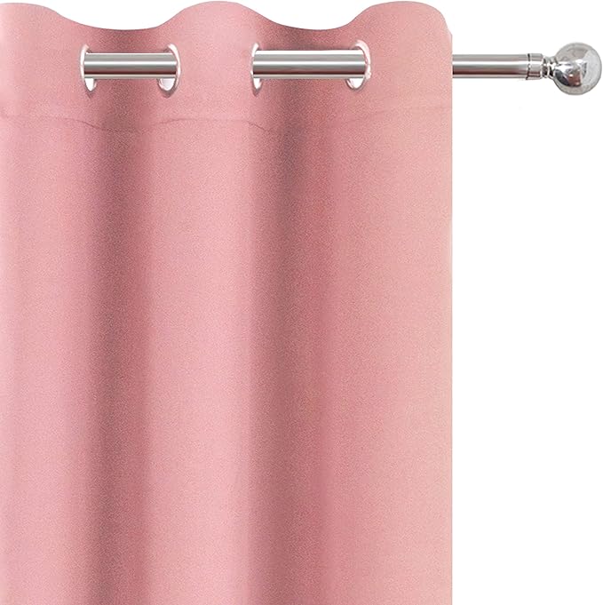 LEMOMO Pink Thermal Blackout Curtains/38 x 63 Inch/Set of 2 Panels Room - Image 6