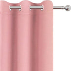 LEMOMO Pink Blackout Curtains/42 x 84 Inch/Set of Two Panels Grommet Bedroom - Image 7