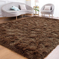 Goideal Fluffy Rug for Bedroom Living Room, 6x9 Brown Area Rugs, Faux Fur Shag by Goideal
