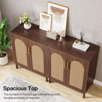 Tribesigns Set of 2 Rattan Sideboard, 59” Buffet Cabinet with Storage