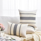 Fancy Homi Set of 1 Neutral Grey Farmhouse Long Lumbar Decorative Throw Pillow - Image 6