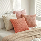 Fancy Homi 4 Packs Boho Blush Pink Big Decorative Throw Pillow Covers 24x24 Inch - Image 8
