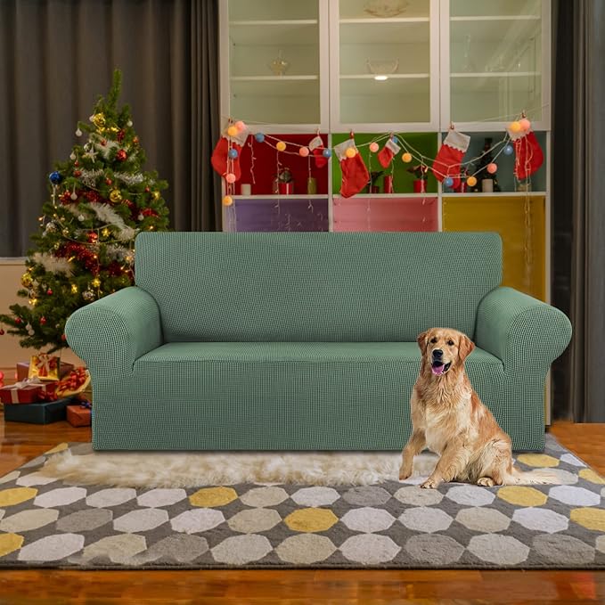 KEKUOU Stretch Loveseat Sofa Cover Slipcover, Couch Covers - Image 2