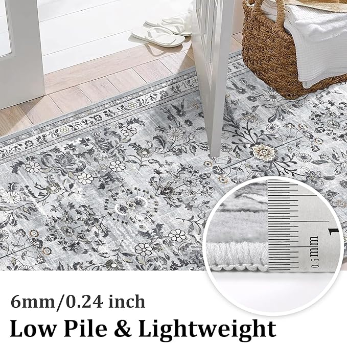 Yamaziot Washable Runner Rug 2x6 – Non Slip Boho Floral Hallway Runner Rug - Image 4