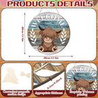 Glikceil 33 Pcs Holiday Interchangeable Highland Cow Wood Welcome Sign