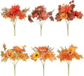 Apipi 6 Bundle Mixed Artificial Fall Flowers for Home Room Table Decor