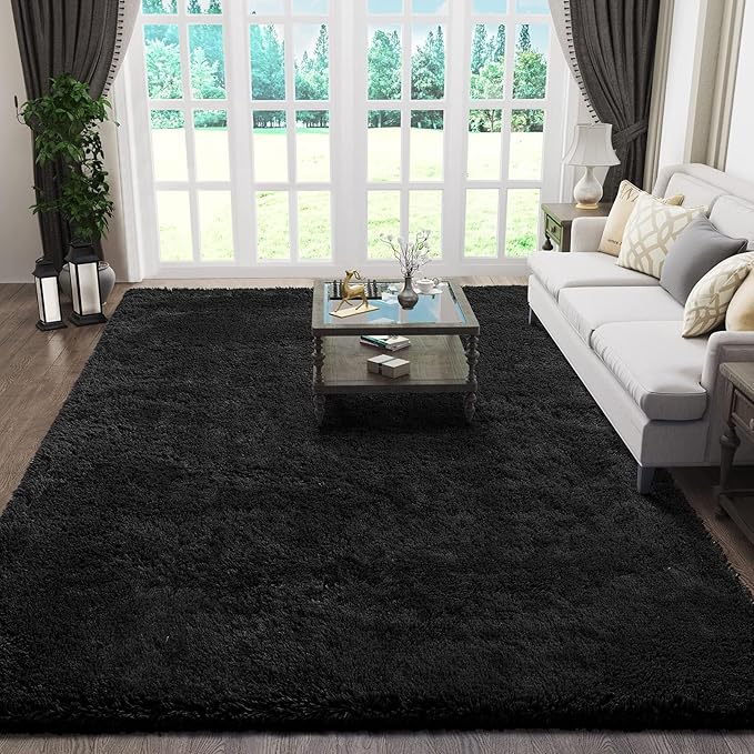 Ophanie Black Area Rug 5x7 Rugs by Ophanie