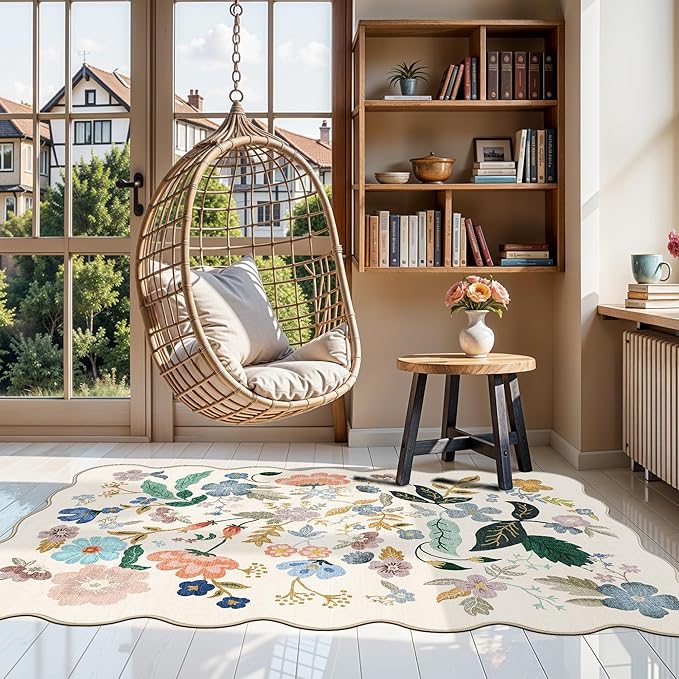 Washable 3x5 Entryway Area Rugs: Ultra Soft Floral Carpet - Image 2