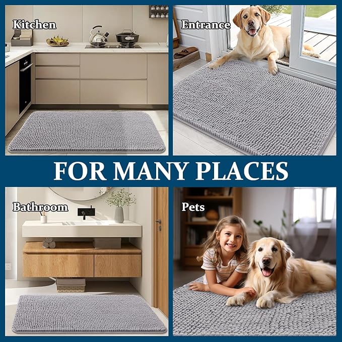 OLANLY Dog Door Mat for Muddy Paws 35x24, Absorbs Moisture and Dirt, Absorbent - Image 8