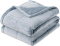 Berkshire Blanket Suedemink & Loftmink Quilted Blanket, Ultra-Soft Reversible Fleece Blanket, Lightweight & Warm, Ideal for Couch, Sofa & Bed, All-Season Comfort, Polar Blue, 90 in × 108 in