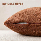 Foindtower Decorative Textured Boucle Throw Pillow Cover 26x26 Burnt Orange