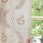 jinchan Belrose Linen Curtains for Bedroom Floral Curtains 84 Inch Length Linen - Image 4