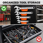 4-Piece Adjustable Wrench Set With 4 Magnetic Wrench Organizer Racks, 6" 8" 10" 12" Wide Jaw Metric & SAE Scales crescent wrench set, CR-V Steel for Home Repair, DIY & Auto Repair