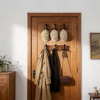 WEBI Coat Rack Wall Mount,17" Solid Wood Coat Hooks Wall Mounted Coat Hanger,16" Hole to Hole,Heavy Duty Hook Rack,3 Triple Hooks for Hanging Coats,Jacket,Hat,Backpack,Farmhouse,Brown