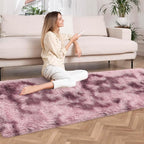 Tie-Dyed Blush 2x6 Machine Washable Runner Rugs - Image 2