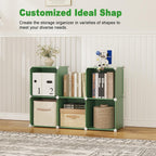 C&AHOME 6-Cube Storage Organizer Cube Shelf Closet Storage Bookcase, Green