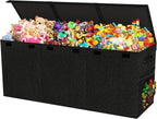 Extra Large Toy Box, Collapsible Toy Storage Organizer, 40"x16"x16", Black