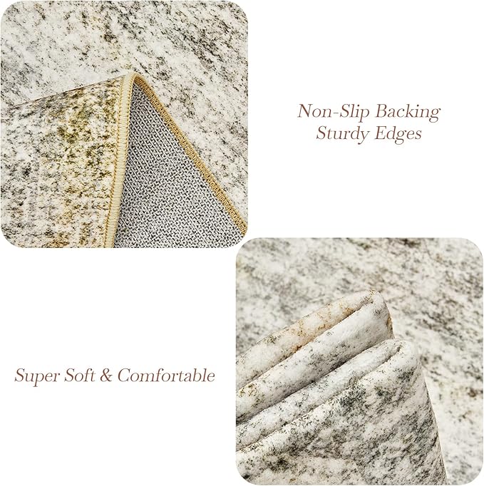 9x12 Area Rugs for Living Room, Non Slip Machine Washable Vintage Rugs - Image 5