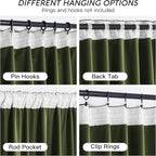 RYB HOME Olive Green Velvet Curtains 90 inches Long - Image 6
