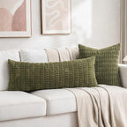 Fancy Homi 4 Packs Boho Moss Green Decorative Throw Pillow Covers 20x20 Inch - Image 6