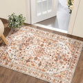 SERISSA Boho Rugs for Entryway, 2x3 Peach Cream Entryway Rug Non-Slip Washable by SERISSAHomeDecorCollection