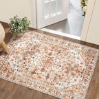 SERISSA Boho Rugs for Entryway, 2x3 Peach Cream Entryway Rug Non-Slip Washable by SERISSAHomeDecorCollection