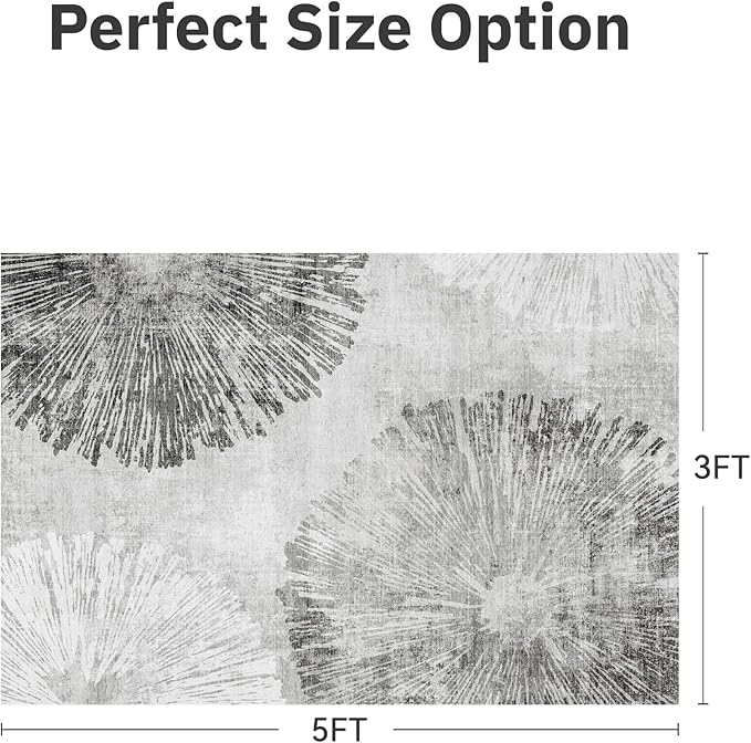 3 x 5 Rug Small Non Slip Area Rug Ultra Soft Machine Washable Low Pile Modern - Image 2