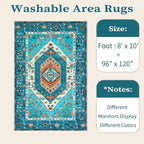 SERISSA 8x10 Area Rugs Blue, Washable Large Boho Rugs - Image 6