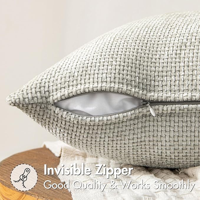 MIULEE Pack of 2 Couch Throw Pillow Covers 18x18 Inch Grey-White Modern Boho - Image 5