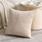 Fancy Homi 2 Packs Tan Samll Decorative Throw Pillow Covers 12x12 Inch - Image 2
