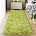 Soft Runner Rugs for Bedroom Hallways, 2x6 Grass Green Fluffy Shag Throw Area by Ailyei