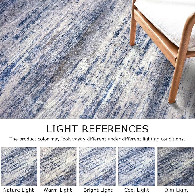 KOZYFLY Abstract Modern Washable 3x5 Area Rug Non-Slip Kitchen & Entryway Rug - Image 6