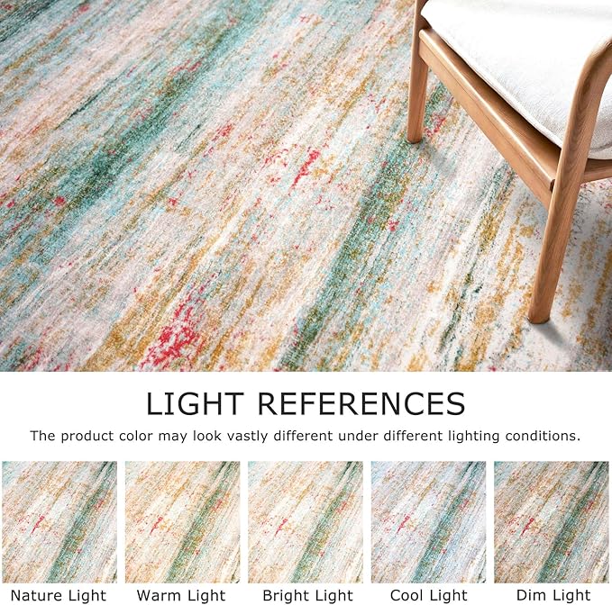 KOZYFLY Modern Abstract Small Area Rugs, 2x3 Washable Kitchen Rug Non-Slip Soft - Image 4