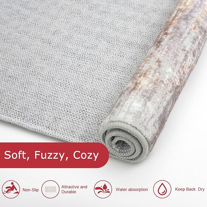 KOZYFLY 3x8 Ft Rug Modern Ombre Runner Rug - Image 5