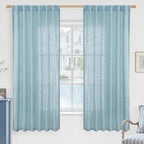 LAMIT Sheer Linen Curtains 63 Inch by LAMIT