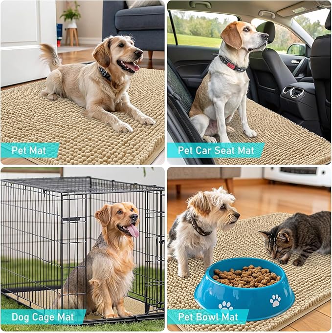 OLANLY Dog Door Mat for Muddy Paws 59x32, Absorbs Moisture and Dirt, Absorbent - Image 7