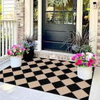 Black Tan Checkered Entry Rug - Image 4