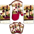 Wine Lover's 5-Piece Kitchen Towel Set