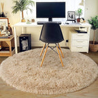 6‘x6’ Beige Round Rug for Bedroom, Ultra Soft Fluffy Circle Rug for Kids Girls - Image 8