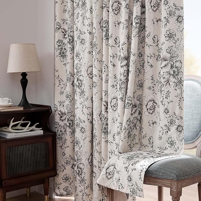 jinchan Blackout Floral Curtains - Image 6