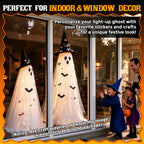 2 Packs 5.5 FT Light Up Ghosts Halloween Decorations Outdoor, Halloween Party Decorations Indoor with Double-Layered Fabric, Remote Control & Timer, Spooky Ghost Decor for Porch Yard Patio Lawn