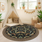 Hazo Haus Washable Black 6ft Round Area Rugs - Image 3