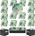 14Pcs Outdoor Cushion Covers, Patio Cushion Covers, Stretch Elastic Slipcovers by dreahoteztil