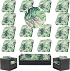 14Pcs Outdoor Cushion Covers, Patio Cushion Covers, Stretch Elastic Slipcovers by dreahoteztil