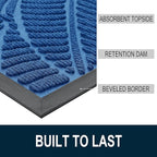 Colorxy Waterproof Doormat, Sturdy Natural Rubber Front Door Mats, Non Slip Low - Image 3
