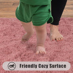 Soft Runner Rugs for Bedroom Hallways, 2x4 Blush Pink Fluffy Shag Throw Area - Image 8