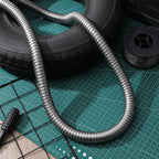DECHOUS Stainless Steel Wire Cable Protector Sleeve Threaded Hose Cable Protector for Home Office Industrial Use Flexible Abrasion Resistant Sleeve for Desk Tv Computer 118.11 in