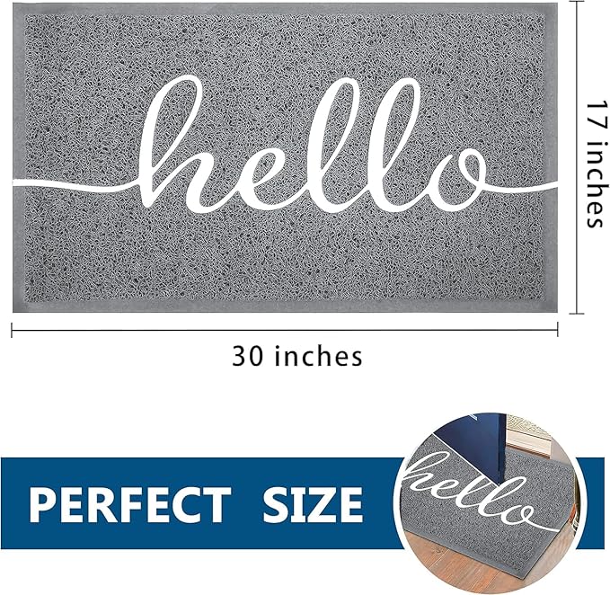 EARTHALL Door Mat Outside Inside Hello Doormat, Durable Floor Mat Non Slip Mat - Image 2
