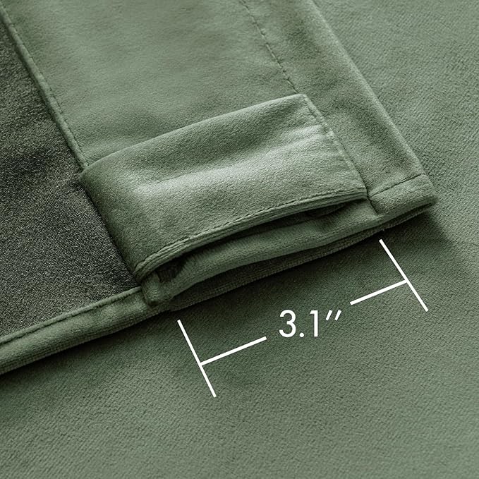 MIULEE Sage Green Velvet Curtains 84 inches - Image 3