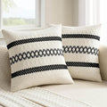 MIULEE Set of 2 Black Boho Decorative Pillow Covers 18x18 Inch Farmhouse Rustic by MIULEE